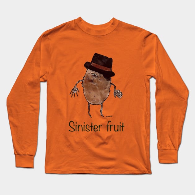 Sweet Potato with Fedora Long Sleeve T-Shirt by Sinister Fruit